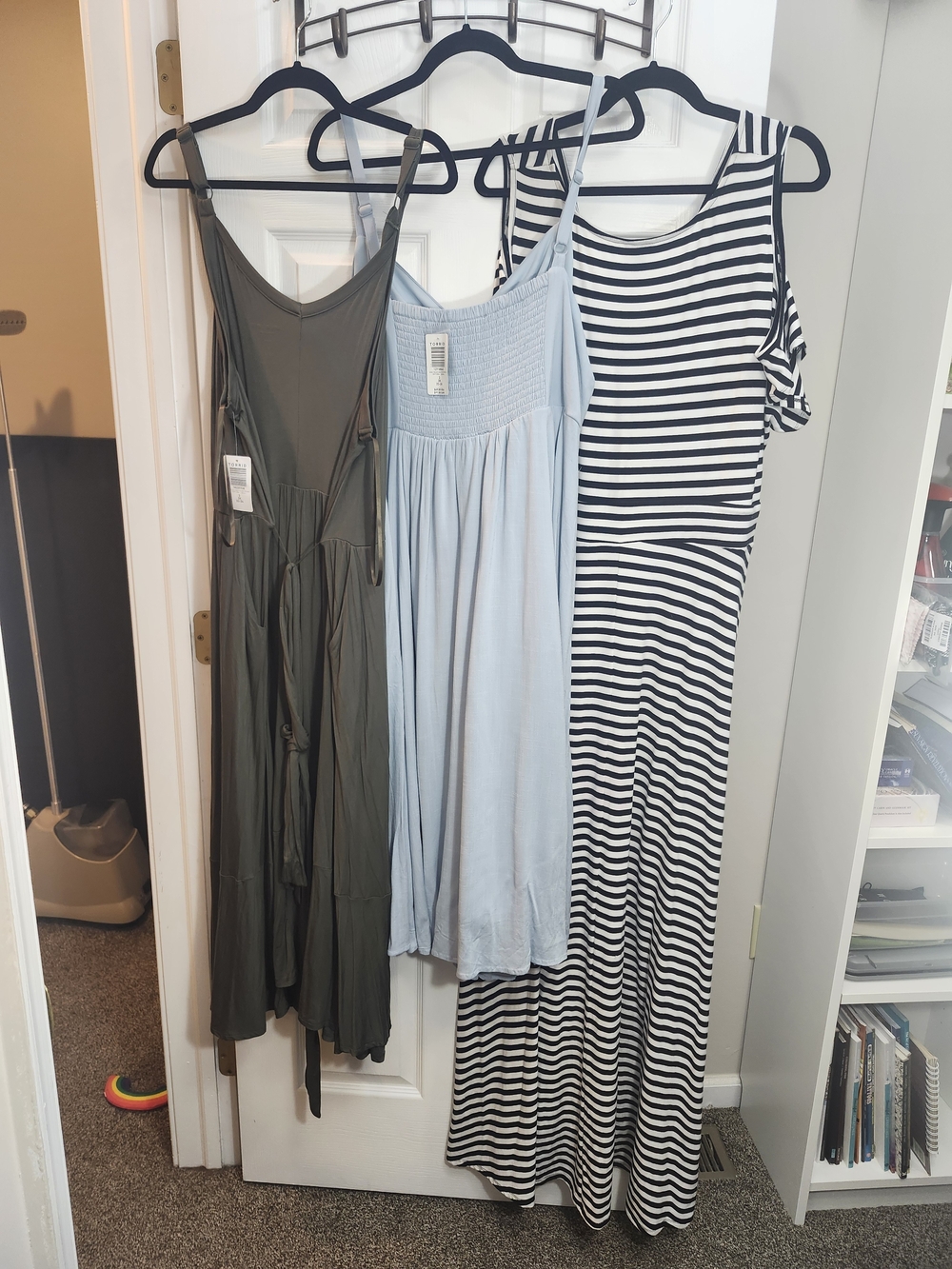 Neutral Maxi Dress Summer Bundle: Striped, Blue,& Charcoal | 3X, 2 NWT, 1 NWOT - Picture 2 of 13